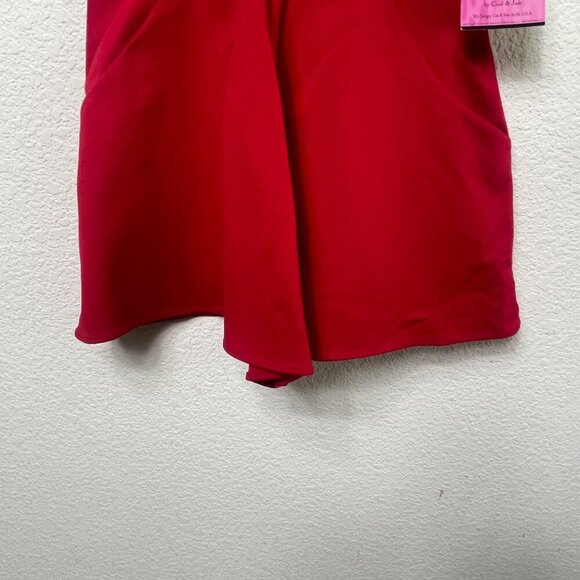 Bettie Page Women’s Romper Size Small Red Sleeveless BD134637 Zip Pockets NWT - Picture 9 of 11